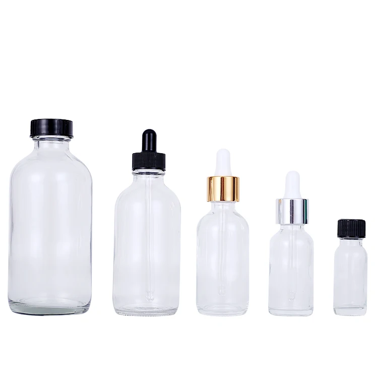 Empty 2oz 4 Oz 120ml clear Glass Drop Bottle Bulk Liquid Reagent Pipette Bottle with Eye Dropper Container for Essential oil