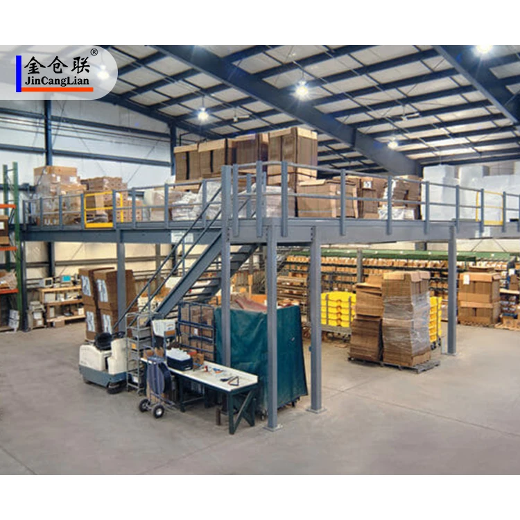 Pallet Racking Steel Structure Supported Mezzanine Floor With Stair