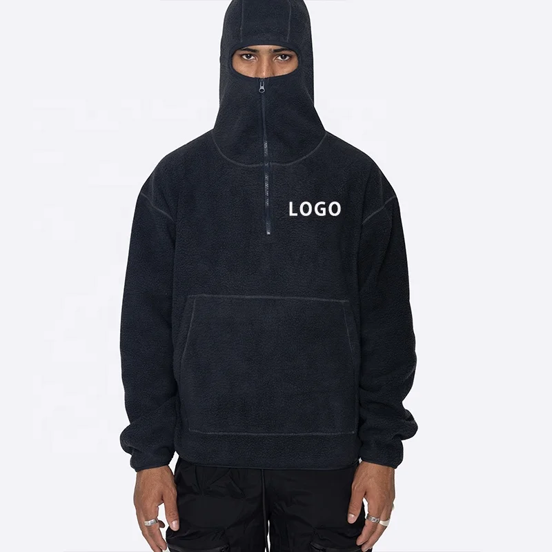 Designer New Fashion Style Custom Ninja Hoodie Ultra Soft Warm Winter Sherpa 1/4 Zip Hoodie Men Cotton Fleece Hoodie