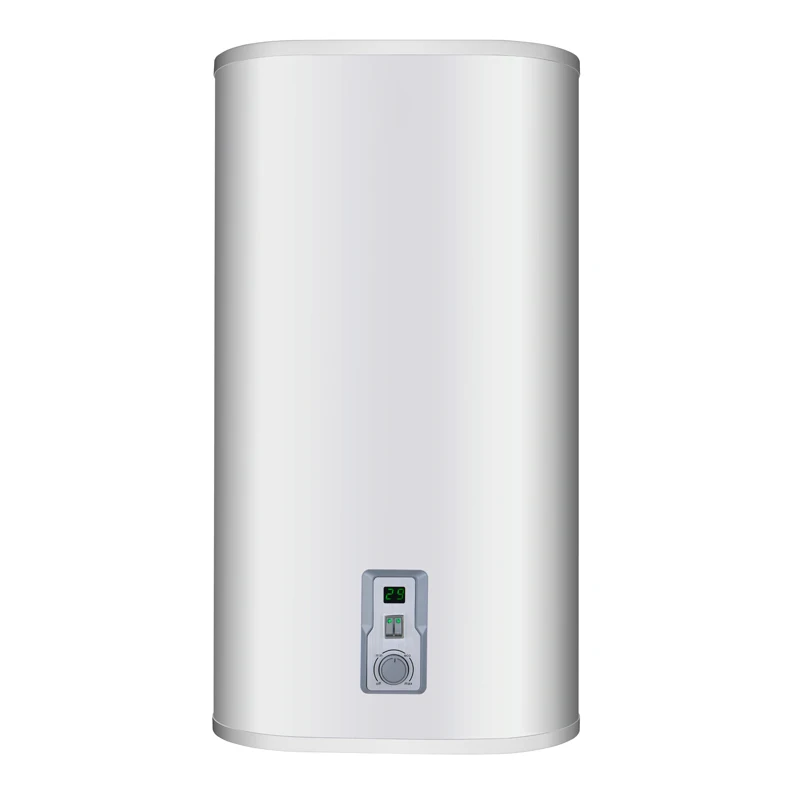 Factory Price Customized Slim Vertical Cylinder Round Flat Enamel Double Tank For Bath Storage Electric Water Heater