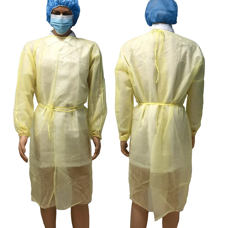 Hubei factory Doctor Surgical Gown Disposable Patient Medical Doctor isolation sms pp+pe level 2 Gowns