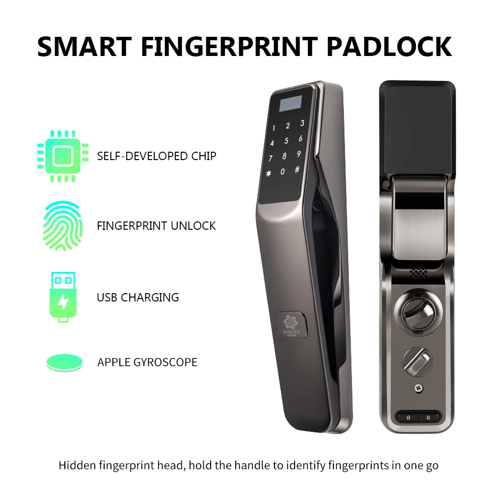 Smart Fingerprint Door Lock Security Intelligent Lock Biometric Electronic Wifi Door Lock With APP Unlock