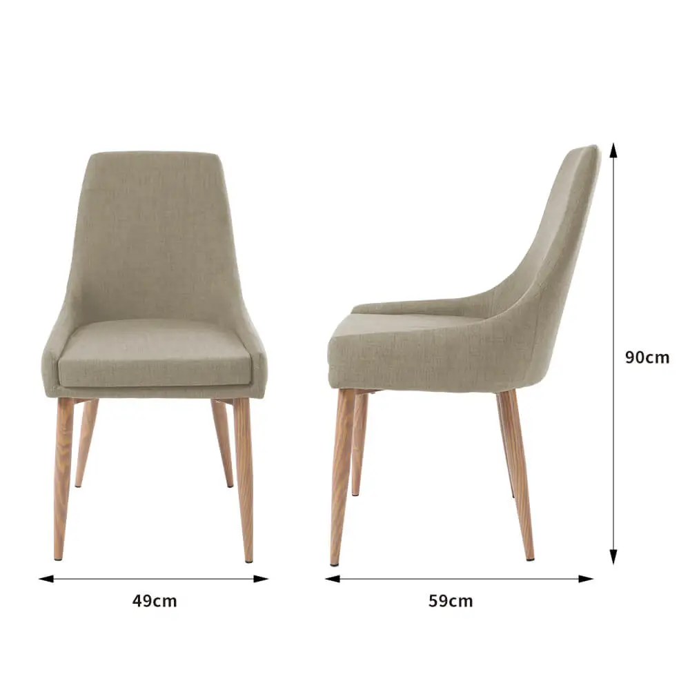 Hot sale Hight Backrest Leisure Armchair Dining Room Chair Solid Wood Legs Fabric Upholster Restaurant chair Dining Chairs