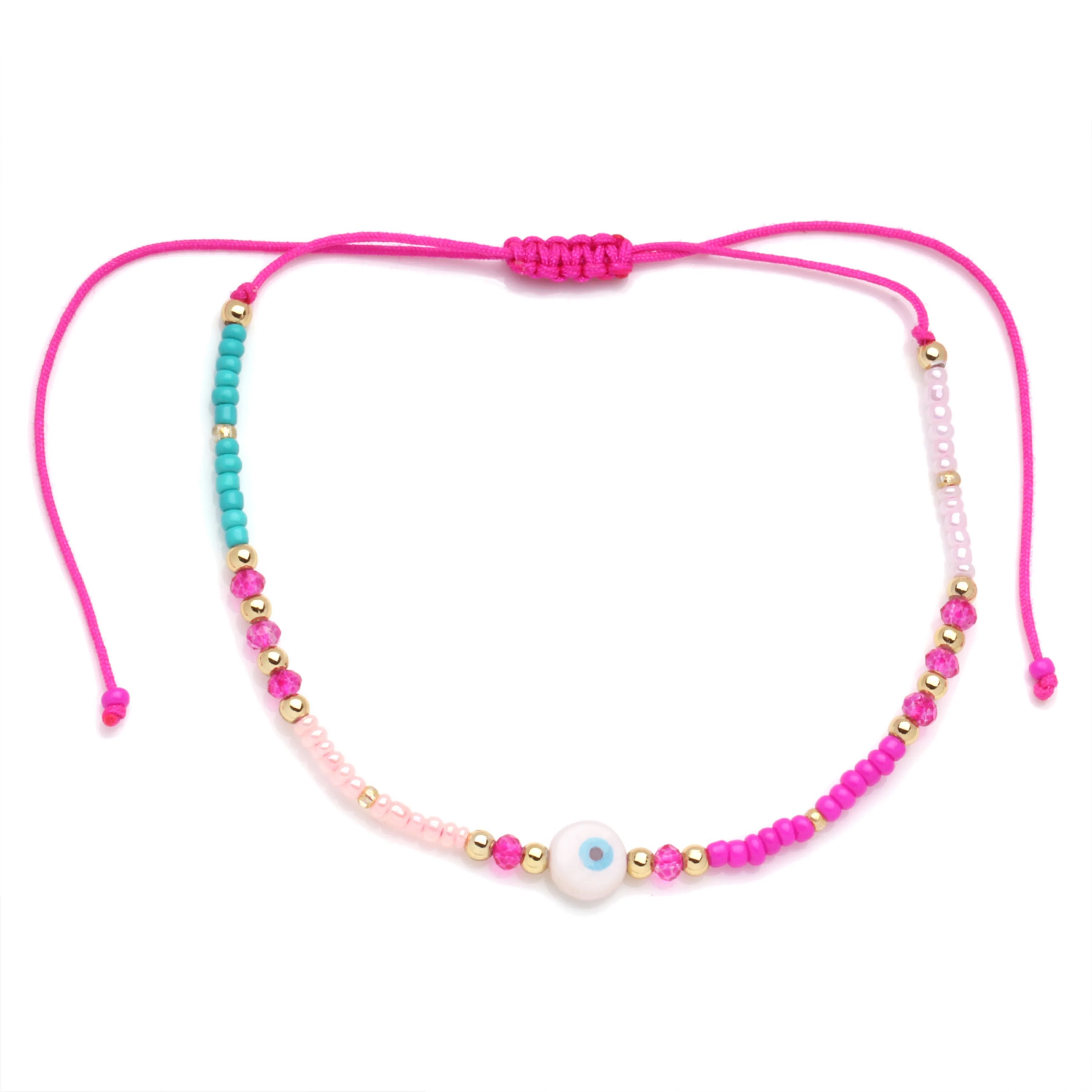 Devil Eye Anklet Boho Woven Friendship Seed Bead Anklet Jewelry Colorful Handmade Anklet bracelet