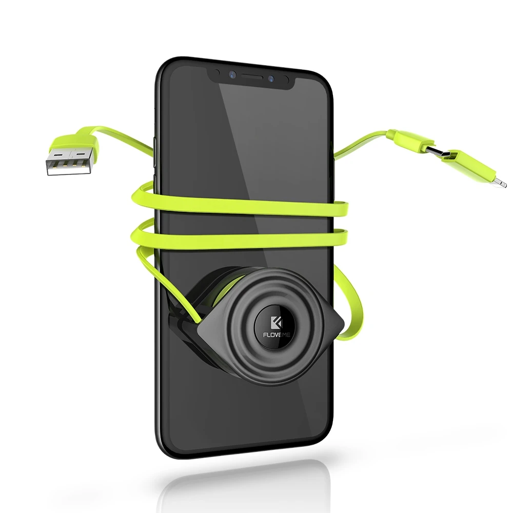 FLOVEME Free Shipping Retractable USB Cable For iPhone Micro 2in1 Multi USB Cable