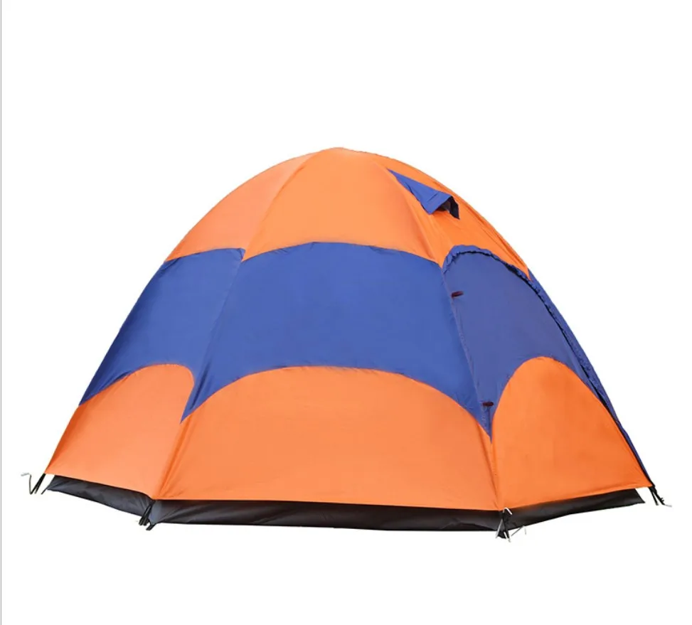 Wholesale European 3-5 Persons Hexagonal Luxury Wind Resistant Family Camping Tent B-HW058