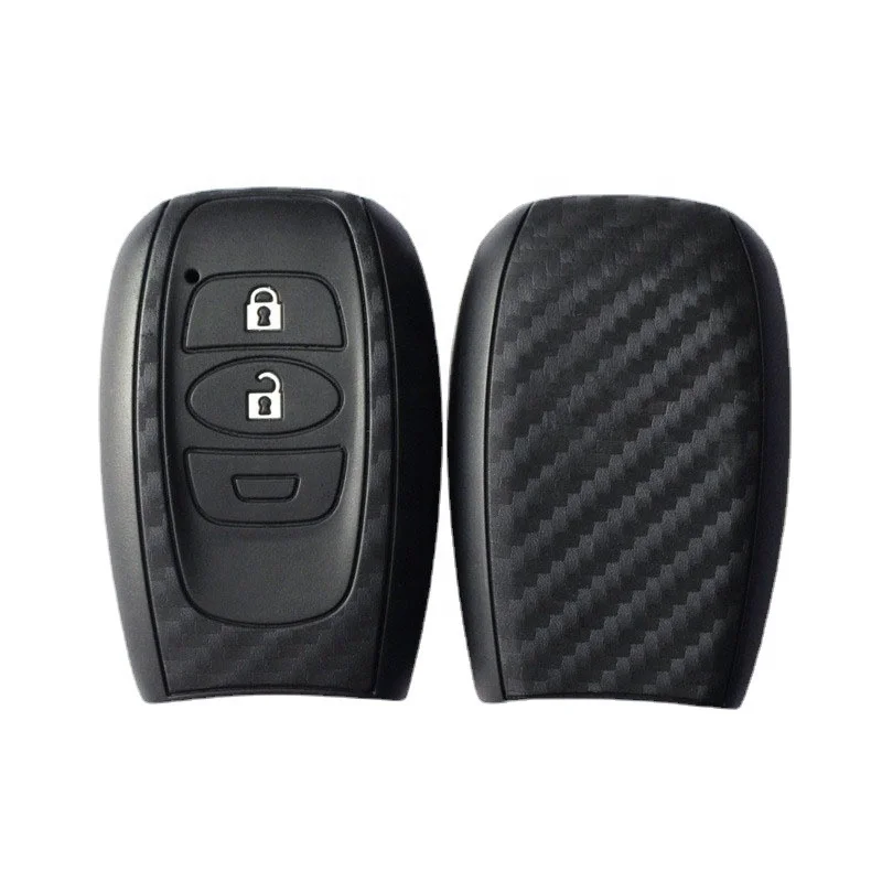 Carbon Fiber silicone remote key case car key fob cover for Subaru