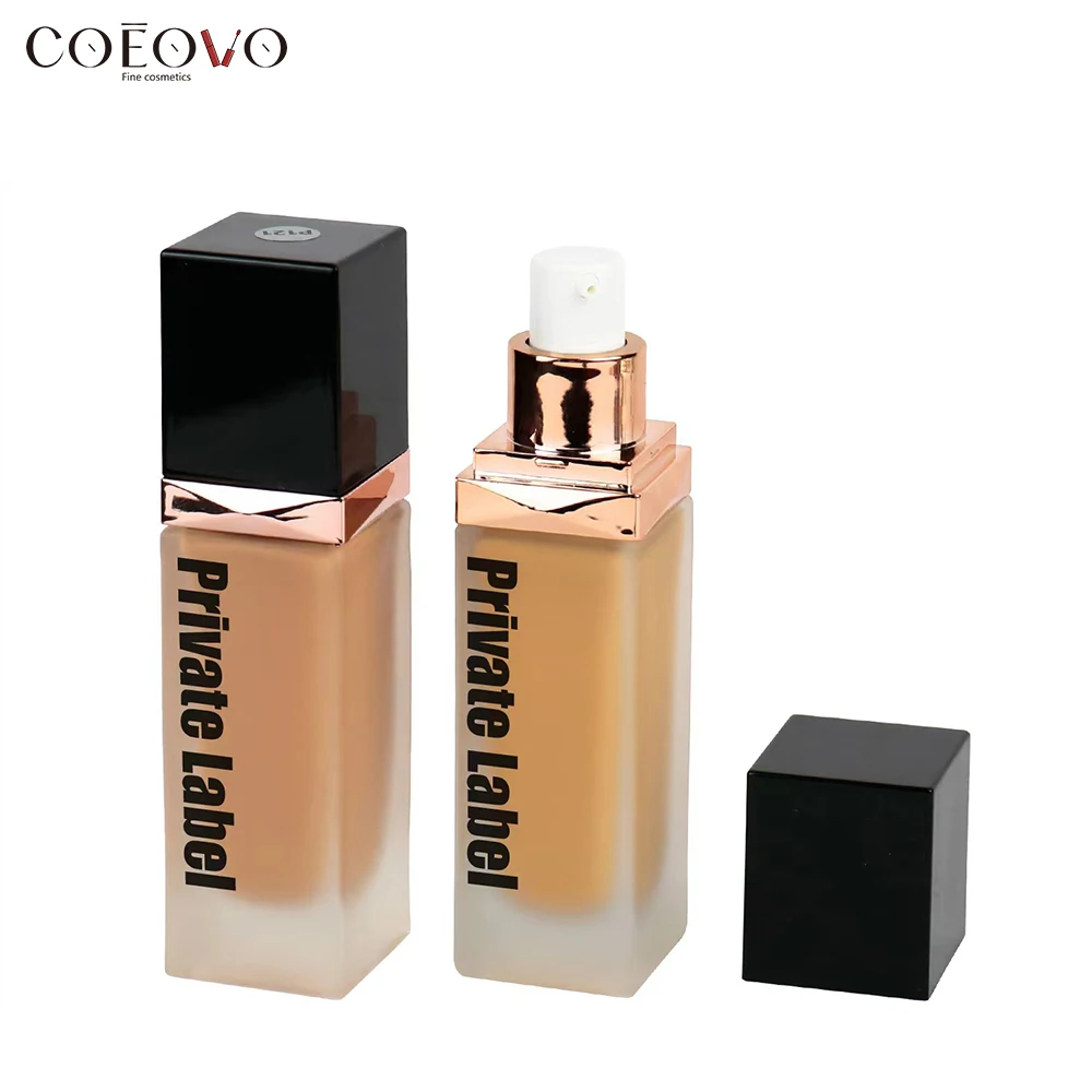 Waterproof Black Facial Skin Liquid Matte Private Label Full Coverage Foundation Vegan Make Up Foundation
