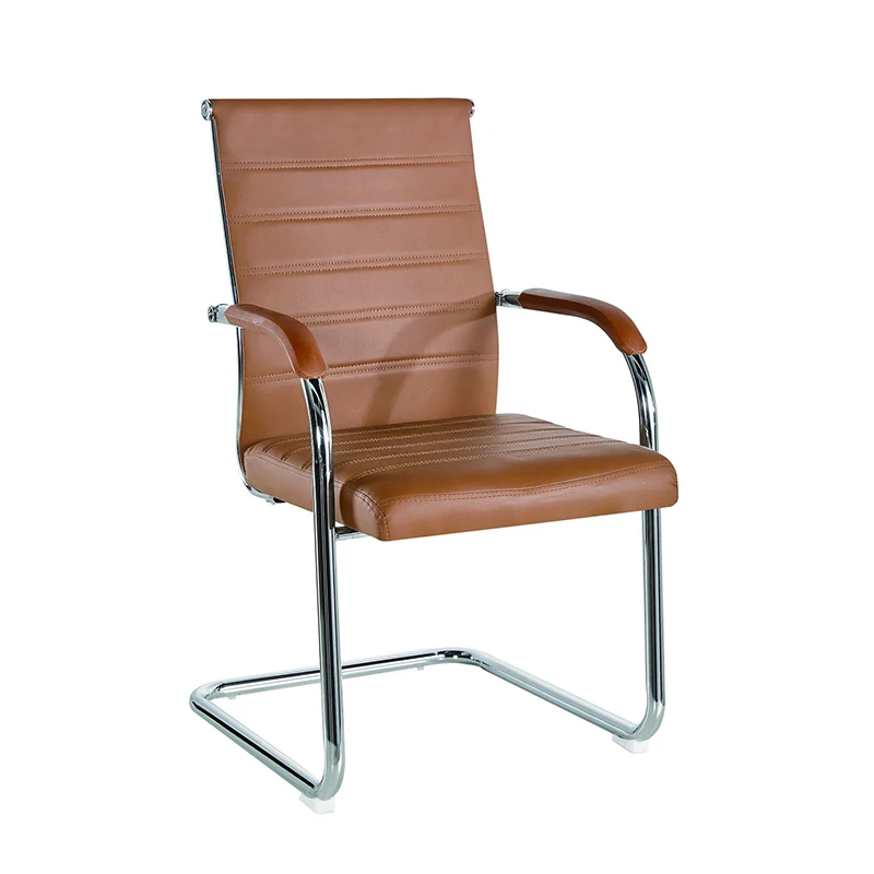 High Quality European Luxury Office Furniture Middle Back up Leather Conference Room Armrest Chair