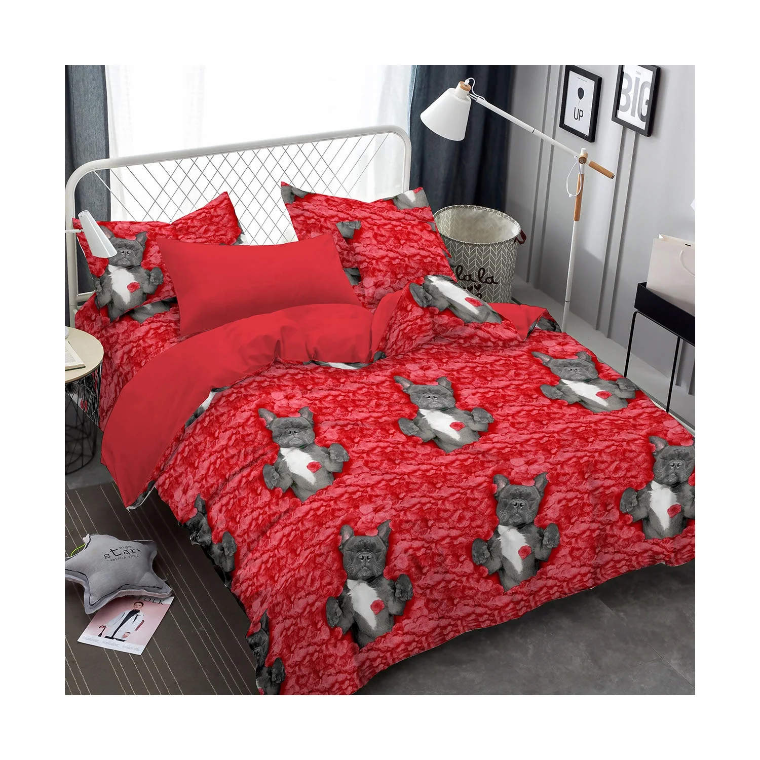 Hot sale animal pattern 100 polyester woven bedsheet pigment printed fabric