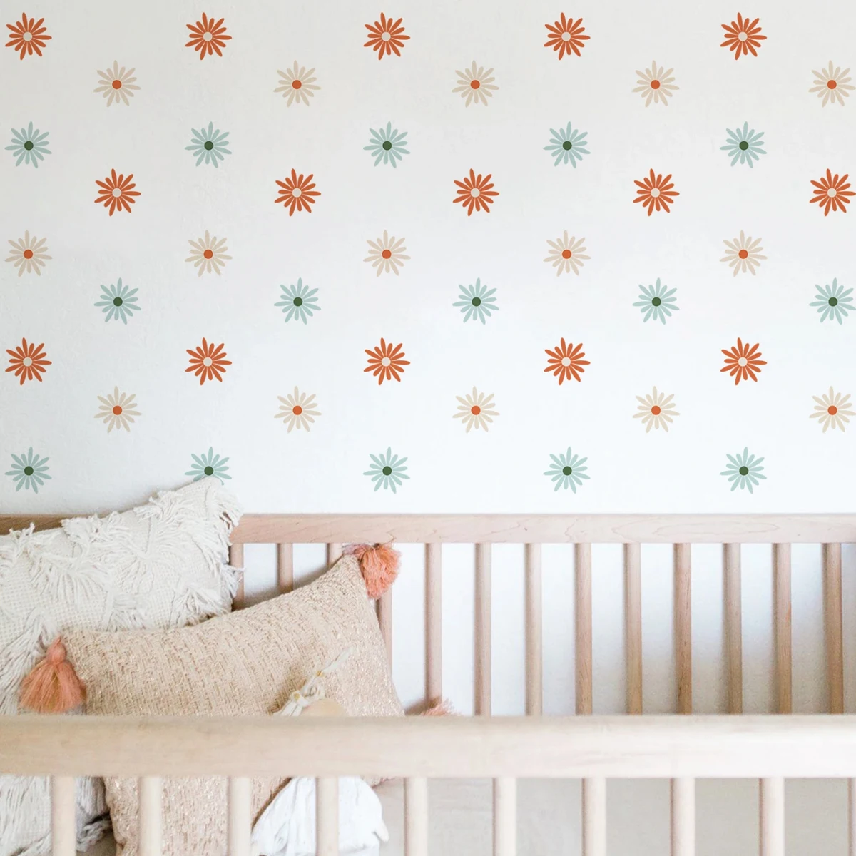 Beautiful Ins style  small daisies flower wall stickers Bedroom living room decoration wallpaper self-adhesive DIY stickers