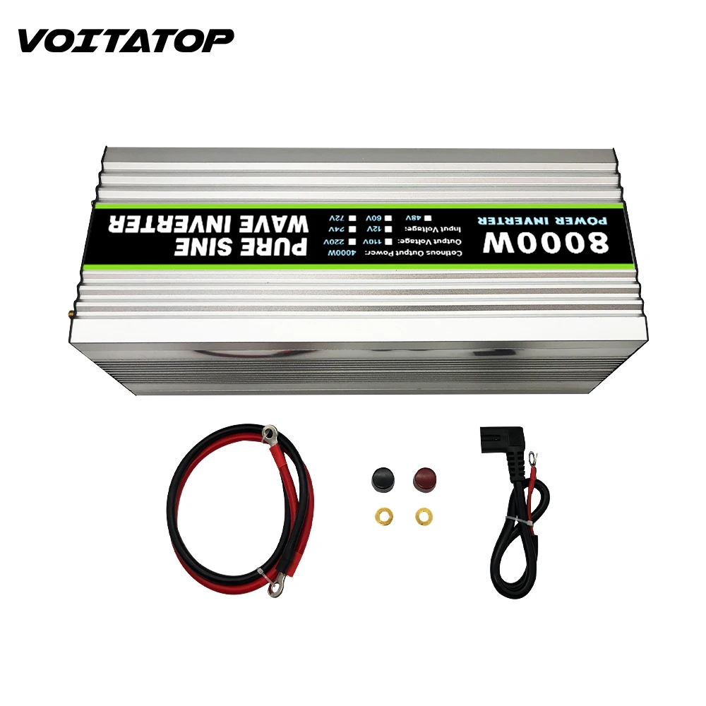 Intelligent 8000w pure sine wave inverter 12v 24v to 220v  50~60hz with Overload protection