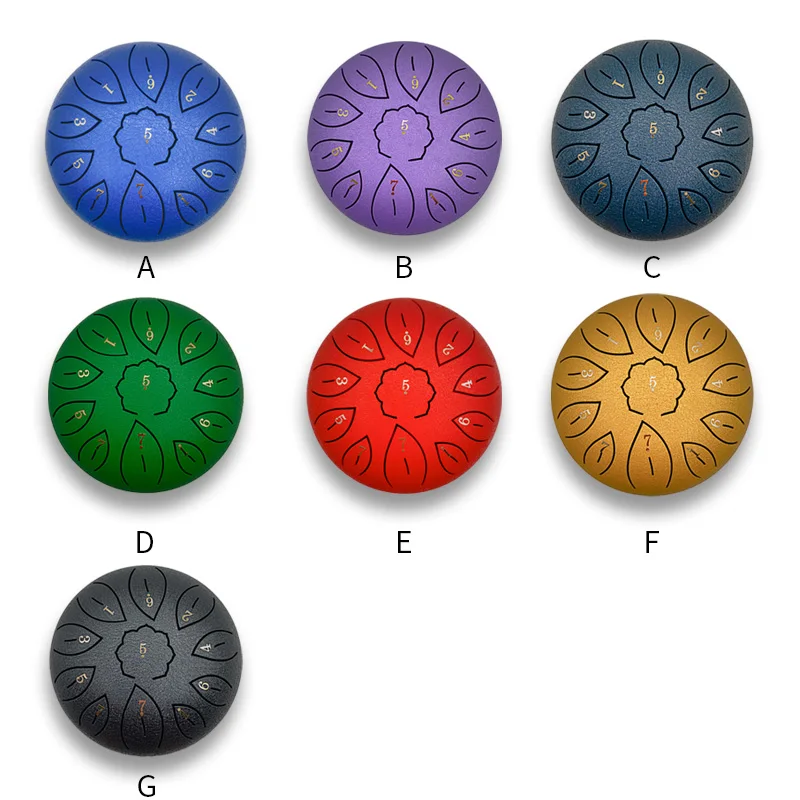 Steel Tongue Drum Percussion Instrument Handpan Drum D Key with Bag Music Book and Mallets for Musical Education Concert Yoga