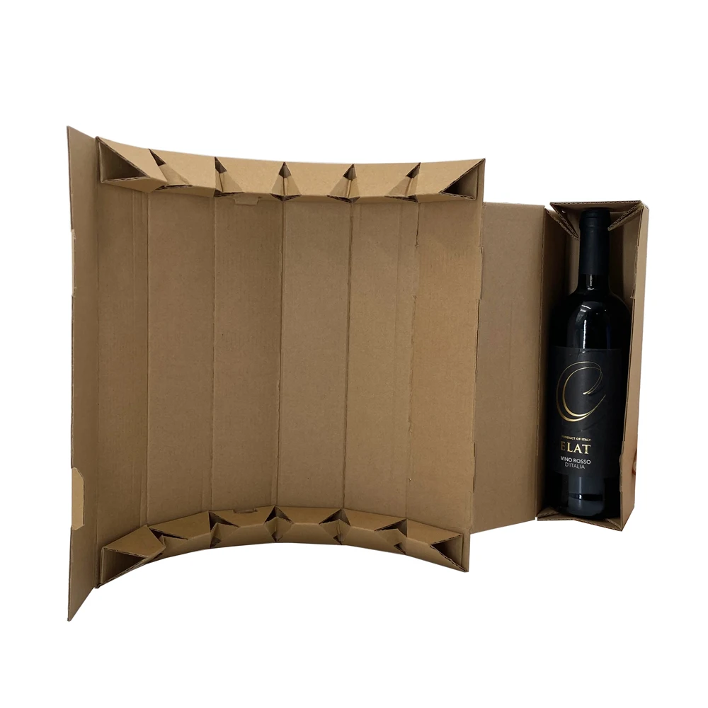 Custom Logo paper cardboard kraft corrugated wine bottle shipping boxes packaging for bottles