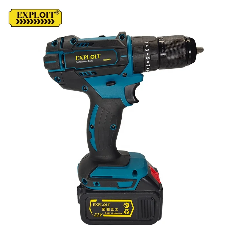 Wholesale custom power tools drill bits 21v chargeable batter lithium brushed cordless power electric impact drill bit set