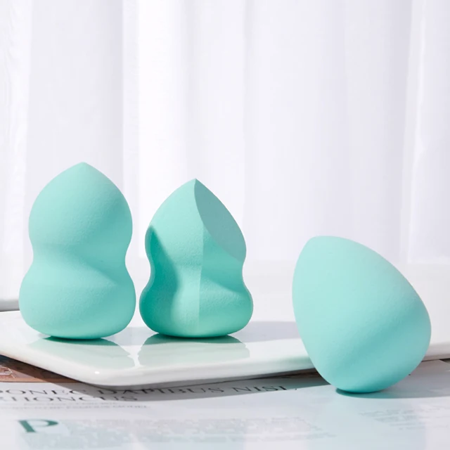 Valentine 3pcs Professional colorful Makeup Sponge wet&dry use Pink Egg Shape Latex Free get bigger Beauty Makeup Blender Set