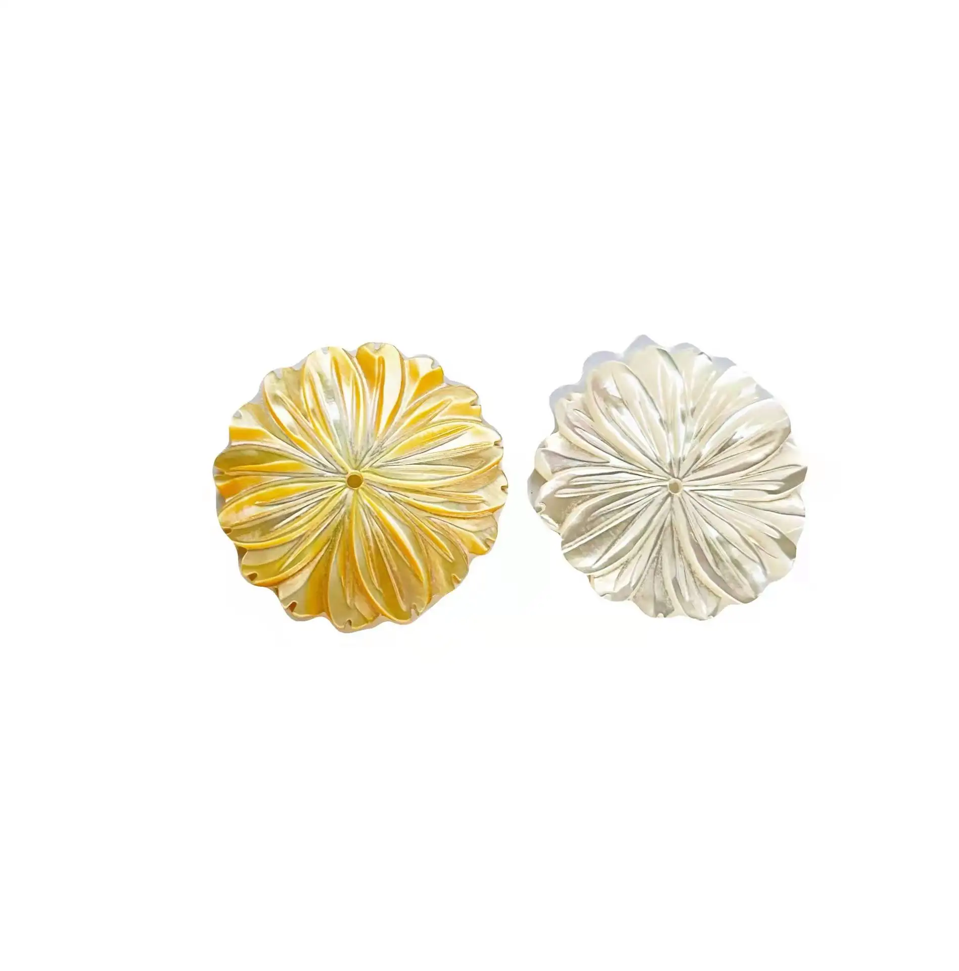 Middle drilled shell daisy flower beads for DIY earrings jewelry