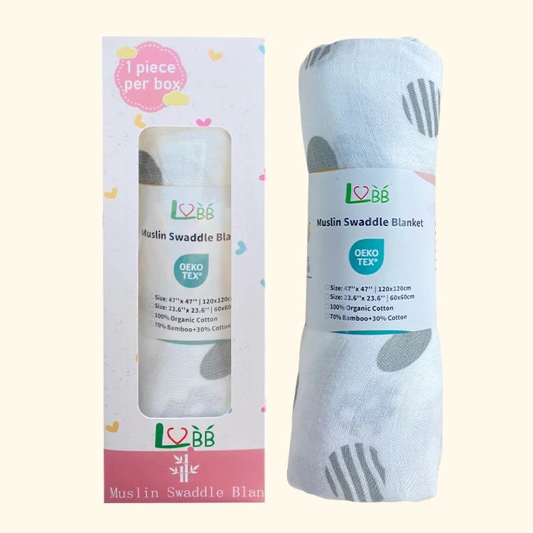 Custom print Baby Blanket Swaddle baby bamboo muslin swaddle blanket for newborns