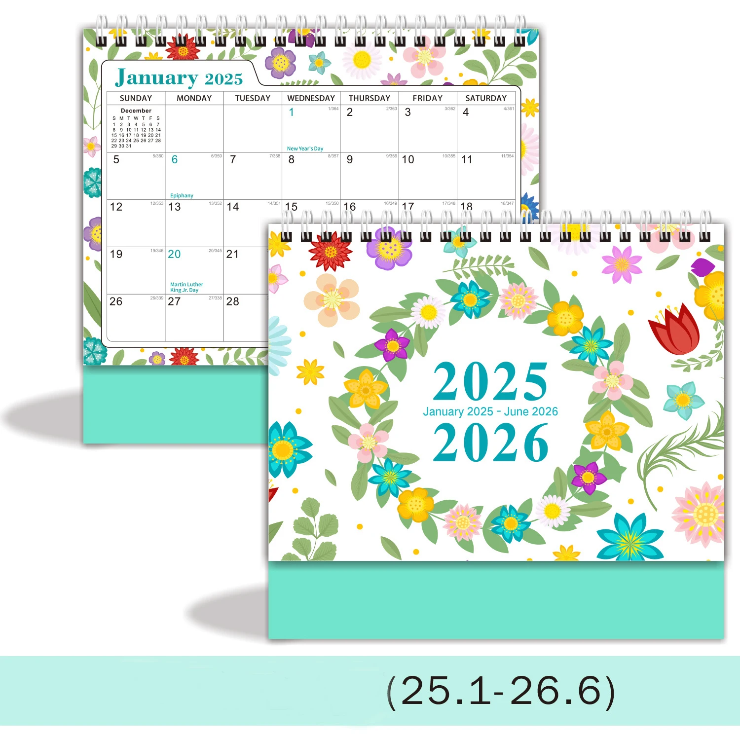 January 2025 to June 2026 18 Month Desk Top Calendar  Monthly Planner with To-Do List and Notes for Home and Office Use