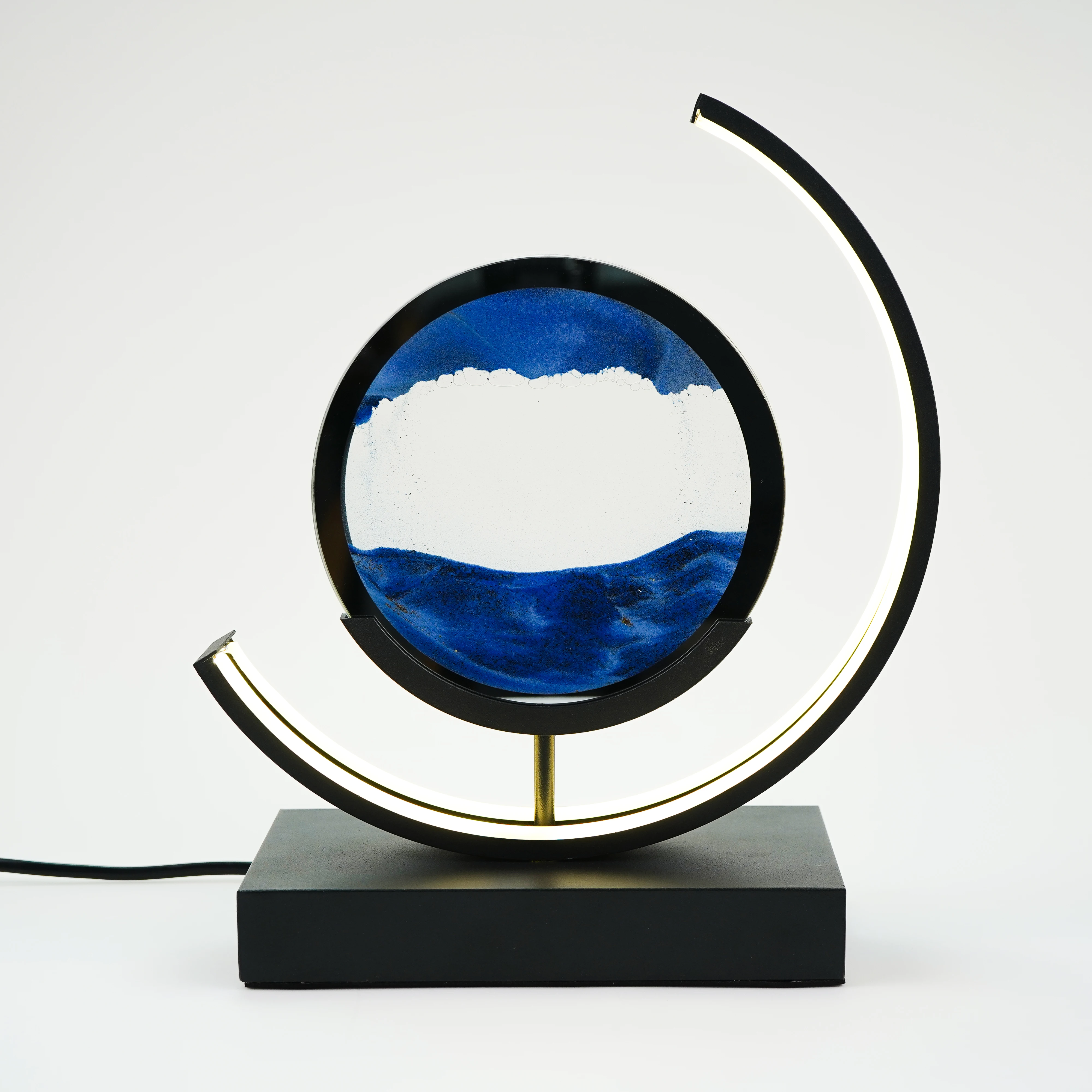 Quick Moving 3D Sand Art Painting Pictures Dynamic Flowing Quicksand Table LED Lamp Hourglass Sand Picture for Home Decoration