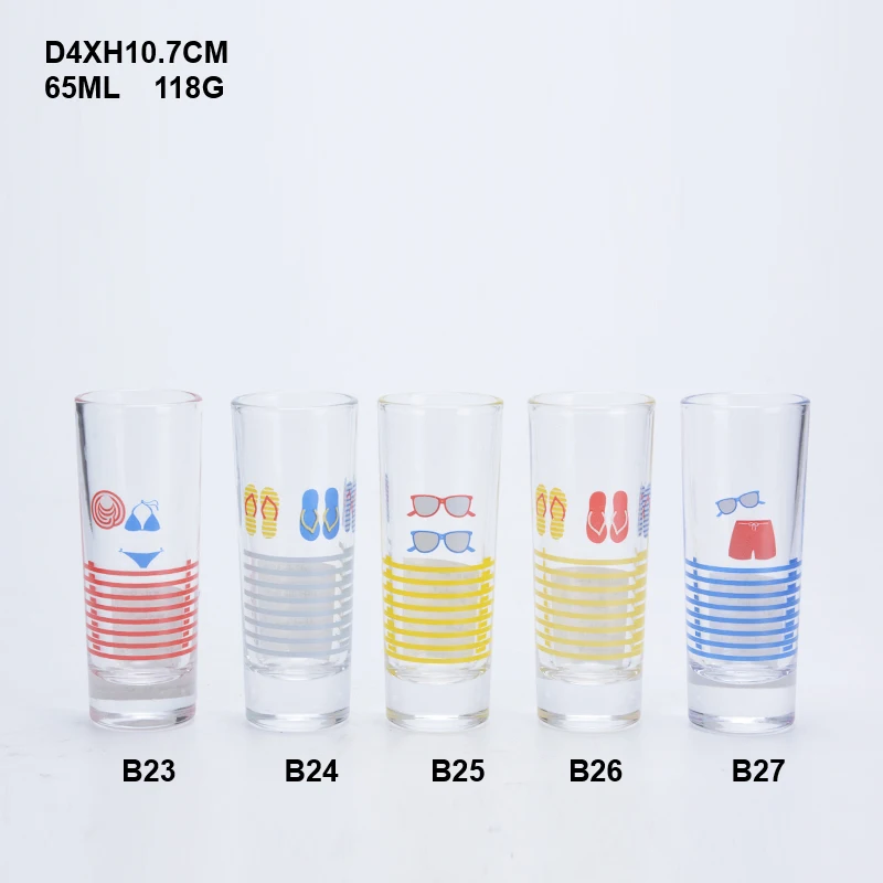 Wholesale customized promotional 2oz bullet cylinder liquor shot glass tequila glass cup souvenir shot glasses whiskey glass cup