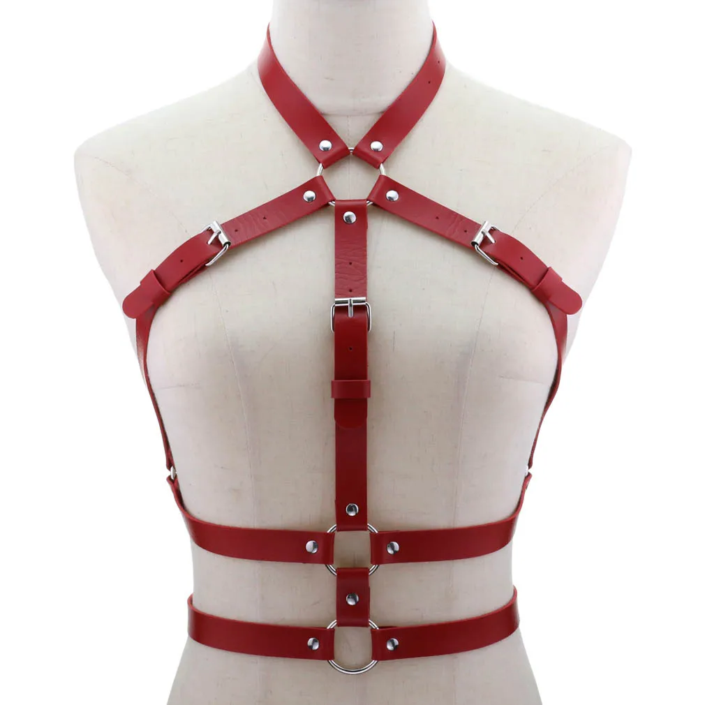 Women Leather Body Harness Chest Belt Waist Strap Sexy Body Jewelry Nightclub Rave Festival Accessories
