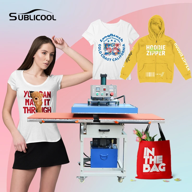 SUBLICOOL 50x70 см заводские цены футболка с сублимационной печатью машина двойным тепловым прессом теплопередающая 2 верстаками