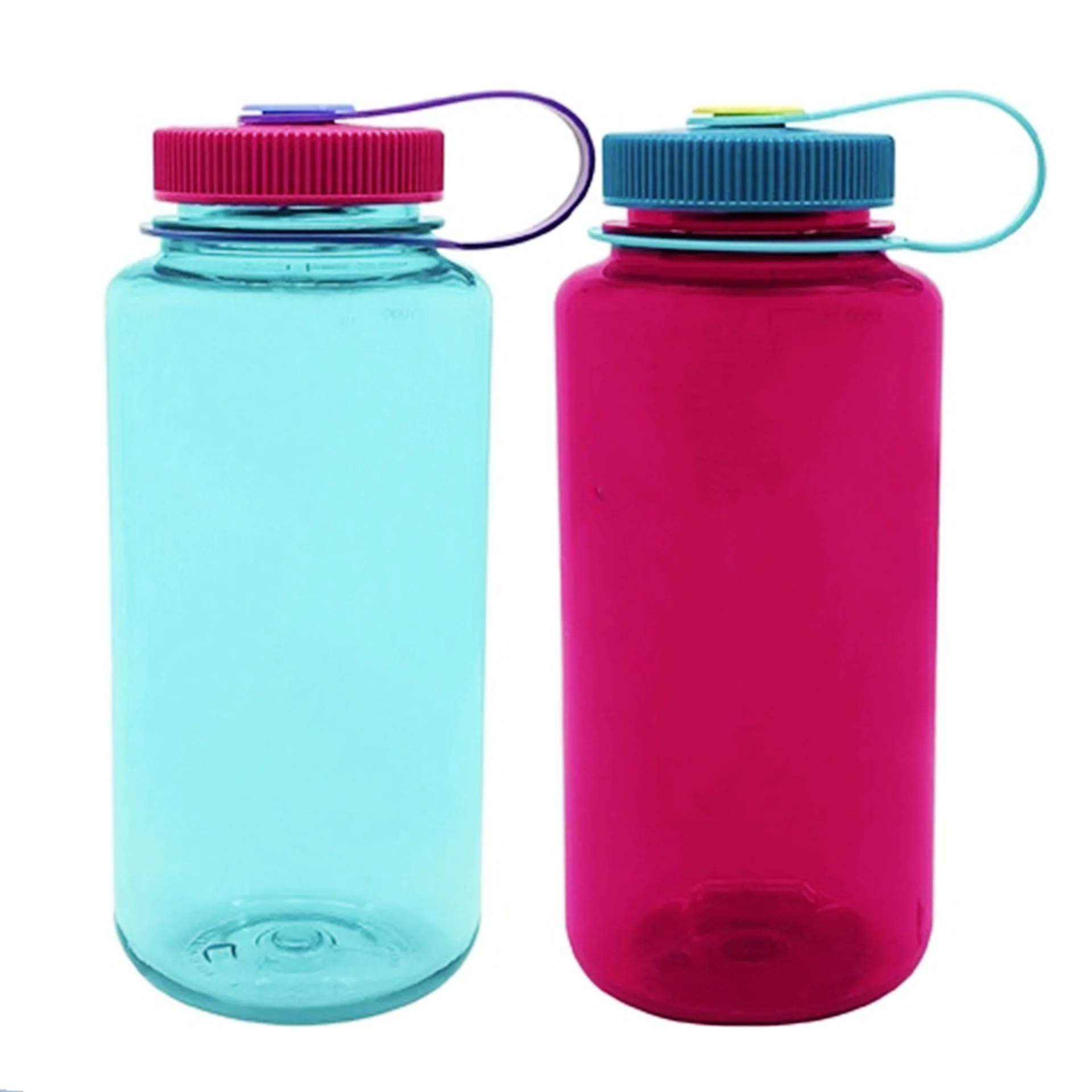 GZYSL BPA FREE kids clear water bottle plastic 32oz 1000ml Nalgene fancy plastic drinking water bottle with Wide Mouth Lids