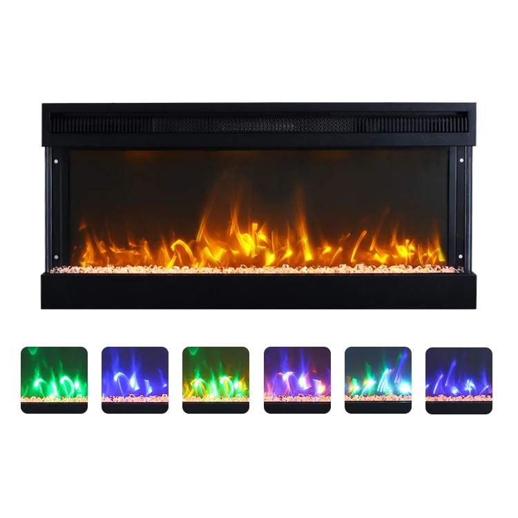 36 Inch Remote Control Led Electric Fireplace Insert Fire Place Built In 3 Sided Electric Fireplace