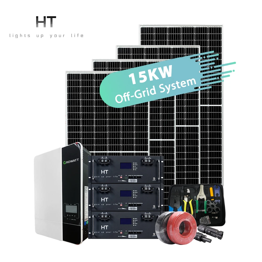 Off Grid Solar Power Energy Panel 15000 Watt Solar System 10 KW Silicon Ordinary Customized Steel Acid Stainless Battery Time