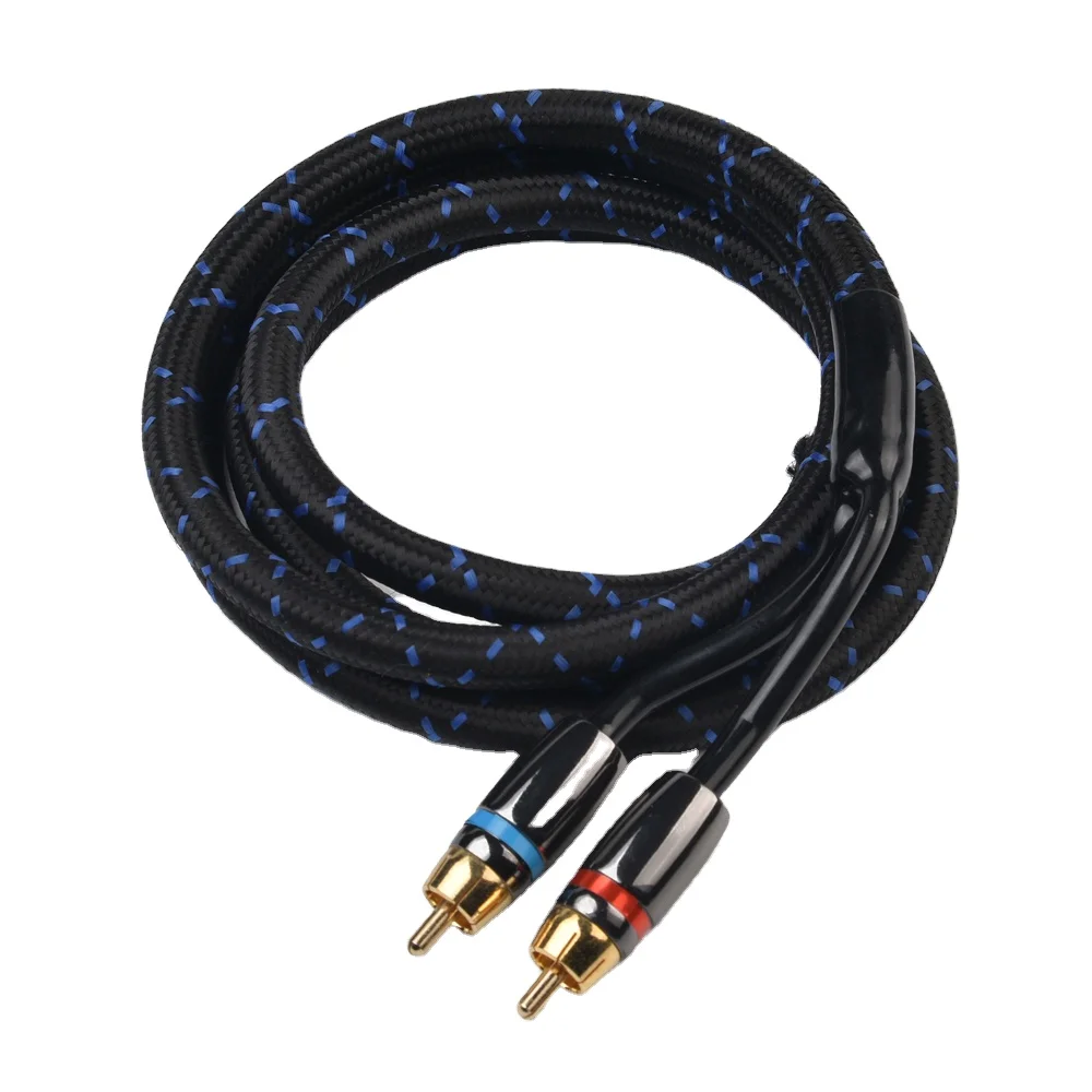 High Quality Gold plated Connector 1 Channel Male to Male RCA Audio Cable Male to Male RCA Car Audio RCA Cable