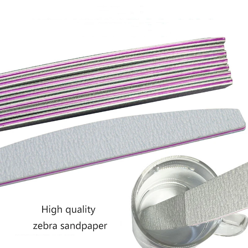 High Quality Zebra Half Moon 100/180 100/100 80/80 Professional Files Nail File