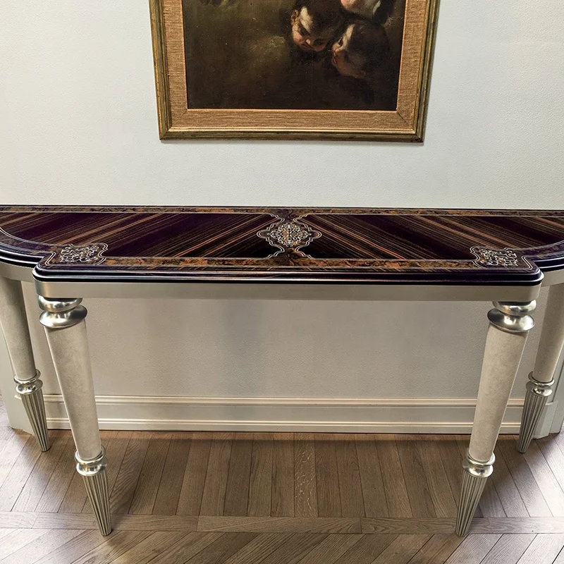 Мебель для Холла отеля, стол для стола, металлический матовый черный и кожаный консольный стол для декора лобби, подставка для цветов