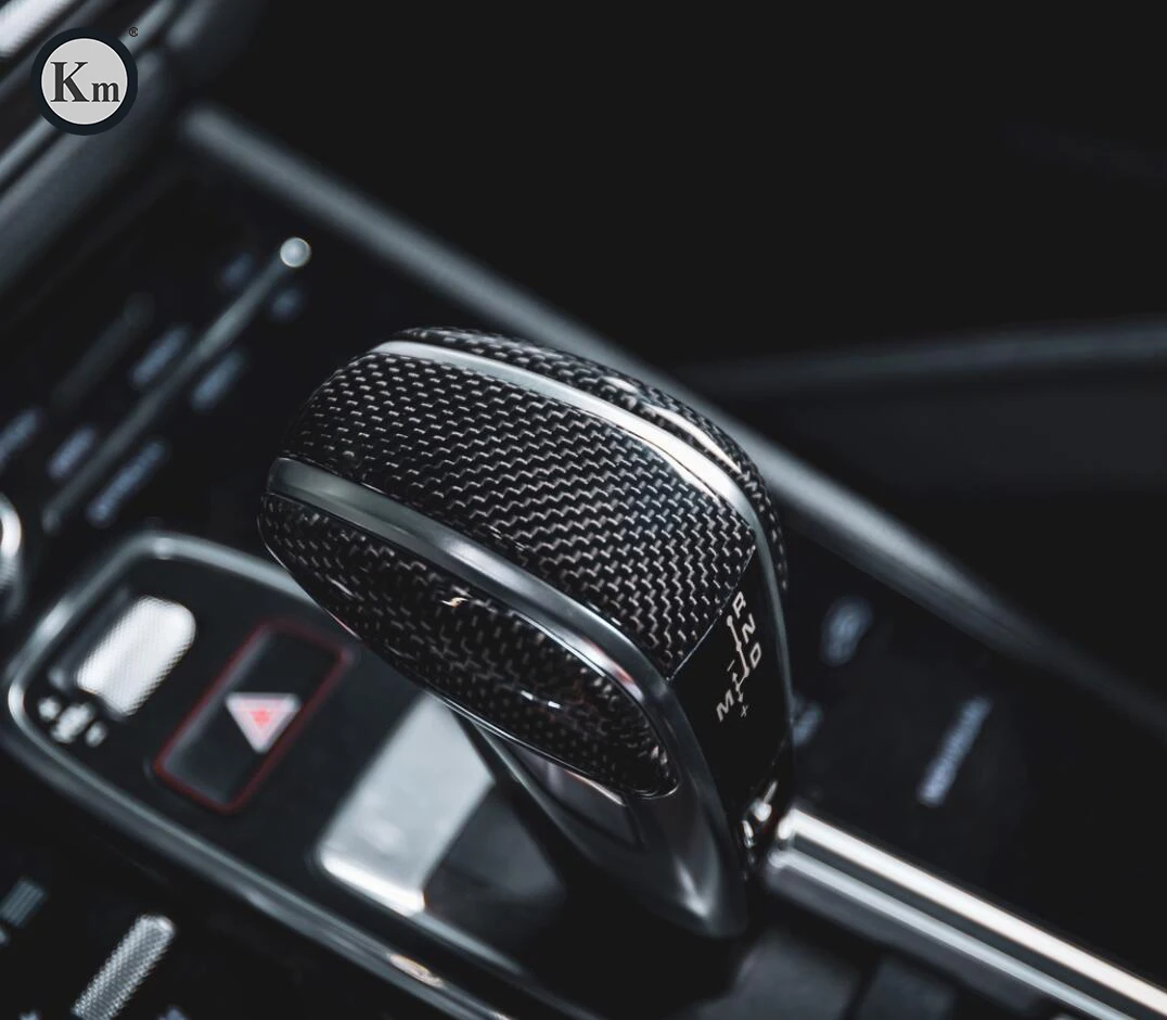 KM  For Porsche Cayenne9Y0 E3 Car Gear Handle car gear  Shift Knob gear shift with carbon fiber material 2018-up