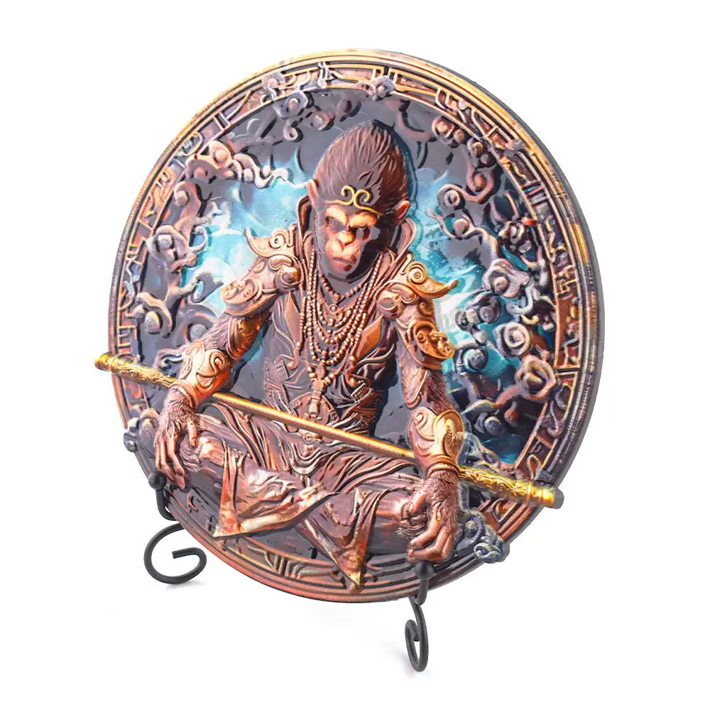 Новый стиль WuKong Живопись Домашний орнамент прозрачный китайский мифологический персонаж Обезьяна Король элемент смолы художественные ремесла тарелка