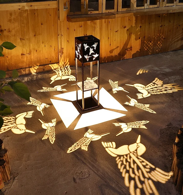 Newest Solar Garden Lights Metal Flower Pot Holder Led Solar Light with Solar Light