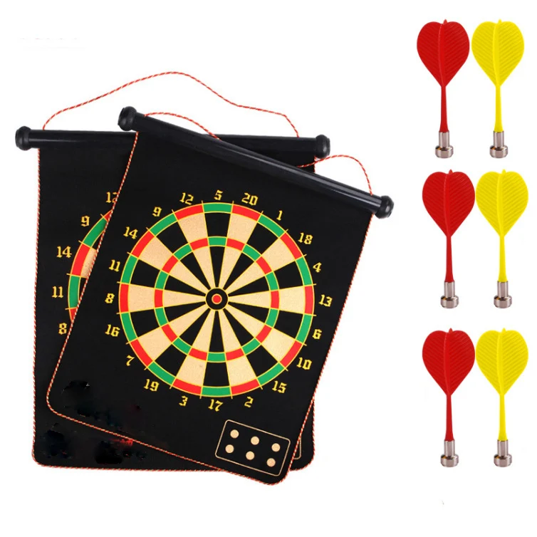
12/15/17 Inches Magnetic Dart Board Darts Suit Double Sided Flocking Hard Darts Plate of Safety Game Board Toy 