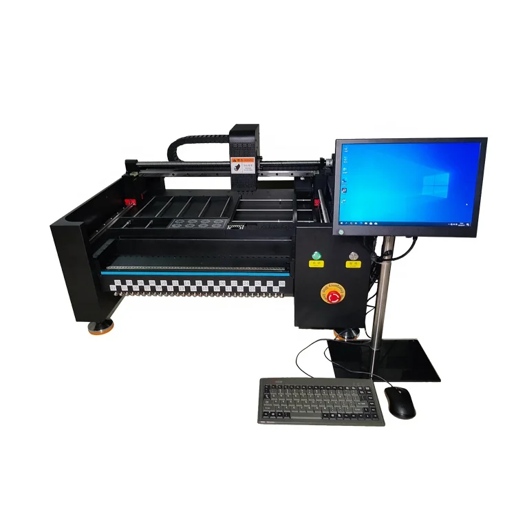 PCB board making smd LED chip mounter smt 4 head  mini desktop automatic smt pick and place machine