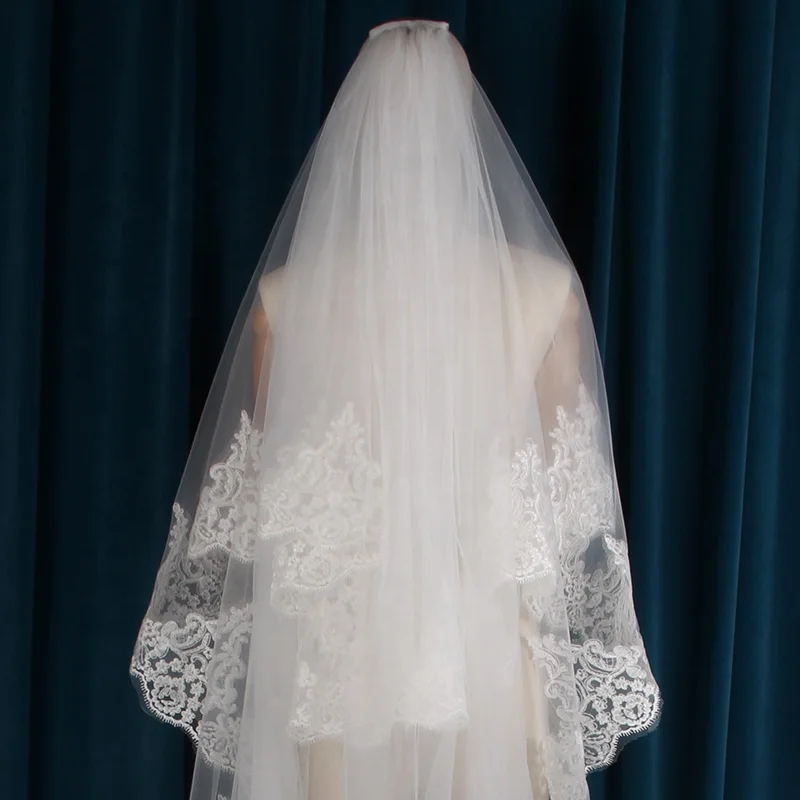 
Luxury Long High Quality Two-Layer Wedding Accessories Bridal Wedding Veil With Comb 