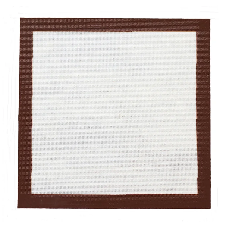 270*270mm Square Brown Nanometer Silicone Baking Mat with Fiberglass Heat Resistance Baking Tool