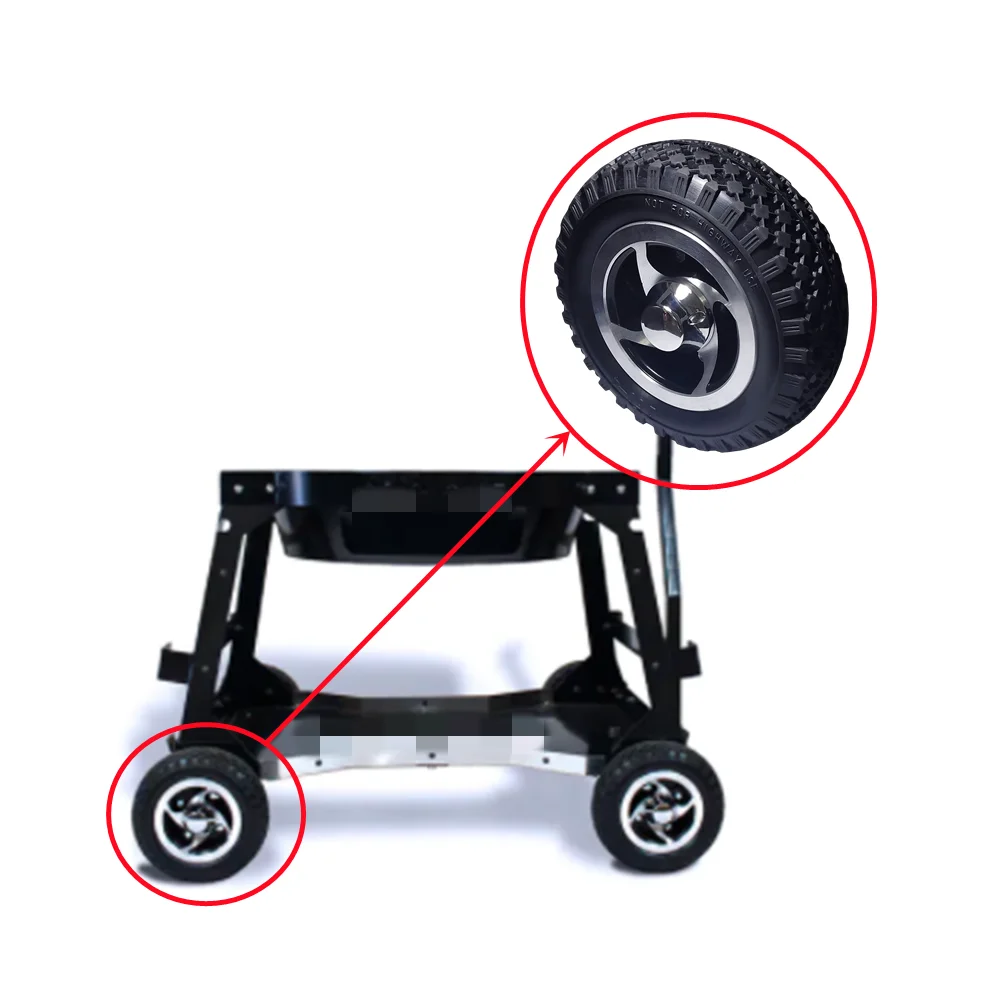 SQ castor 200mm medium duty aluminum core fits with thread guards solid rubber wheel forklift caster wheel for hand pallet truck