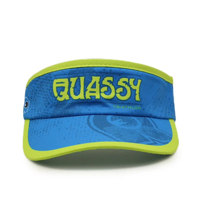 customized print logo adjustable elastic cord back sublimated sport sun visor cap hat