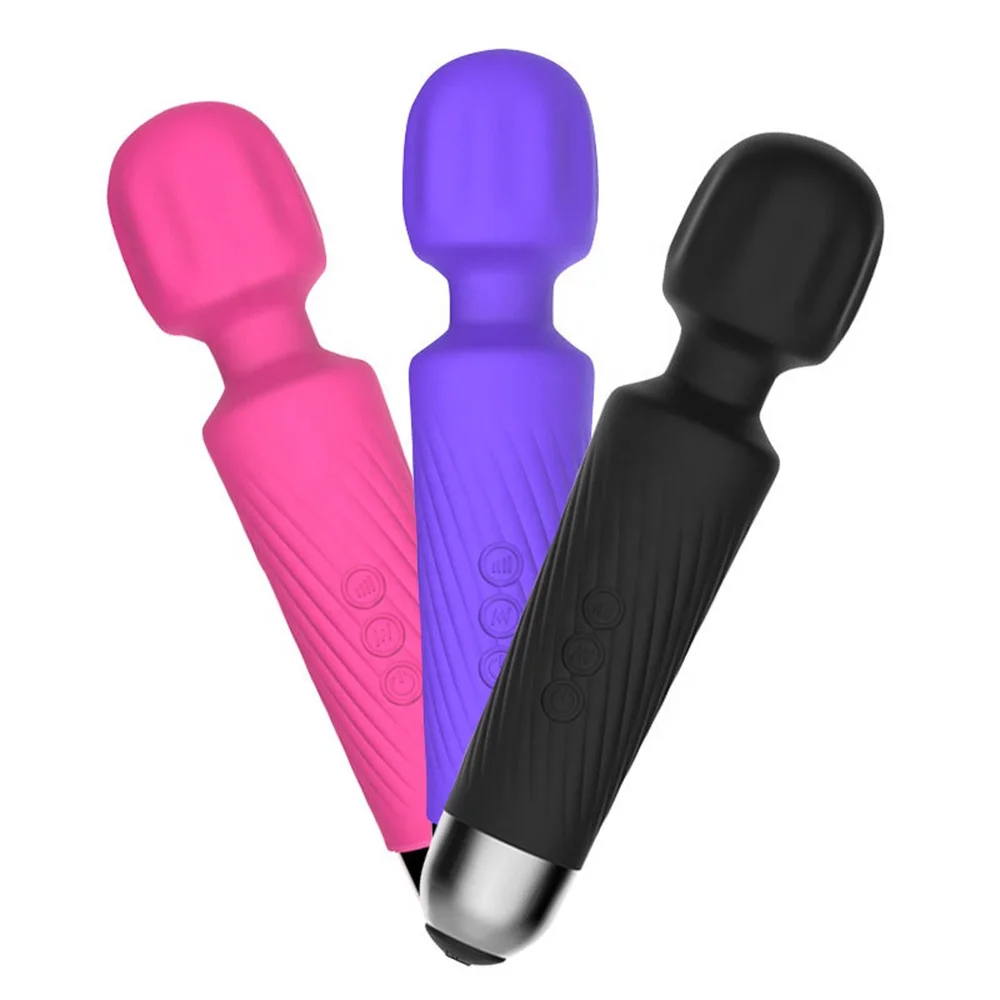 Hot OEM USB 20 Frequency Waterproof Vibrator Wand Cordless AV Handheld Wands Personal Massagers for Women