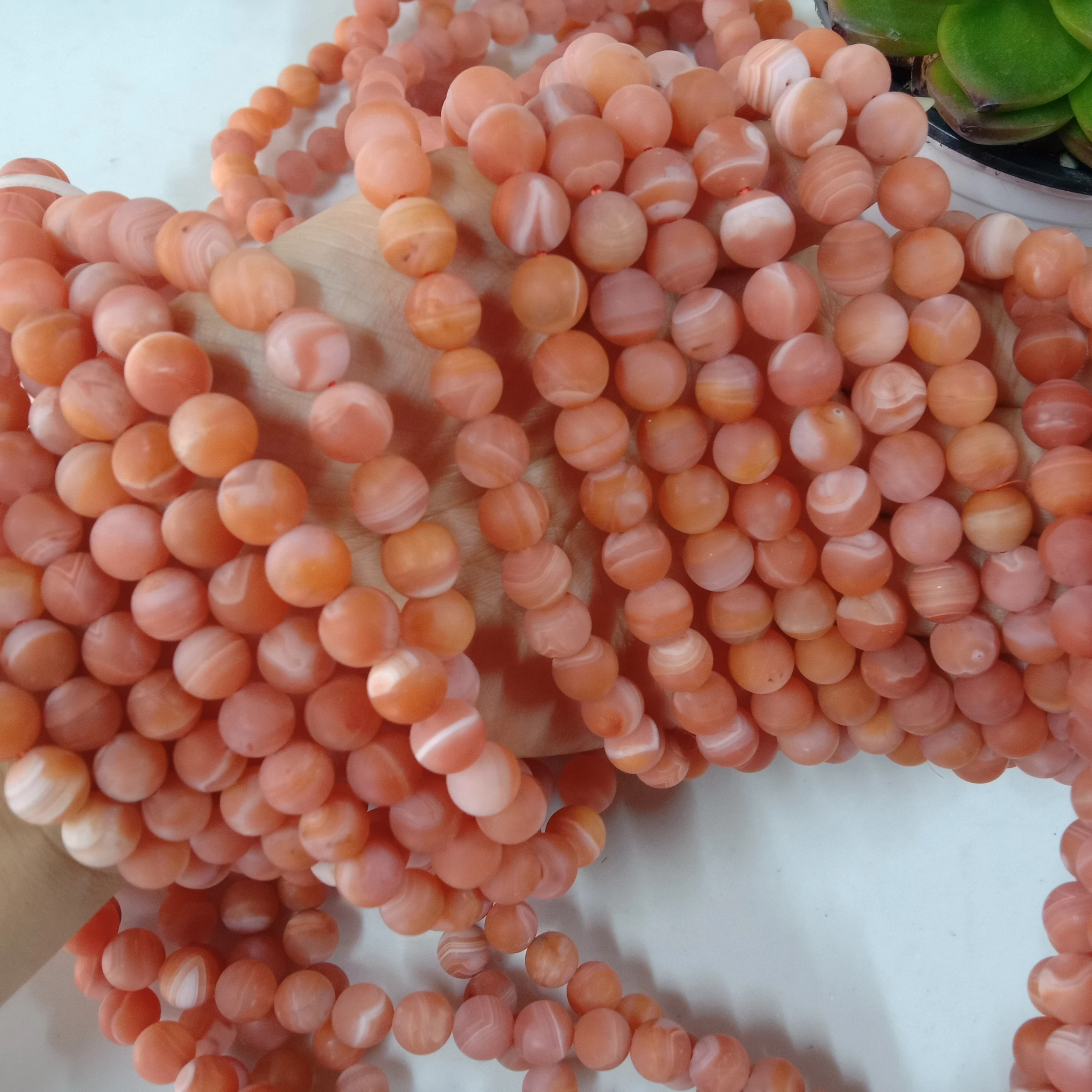YZ Wholesale Natural Agate Stone Stock Round Ball Beads Necklace Natural South Red Agate Bead Bracelet Crafts onyx bracelet
