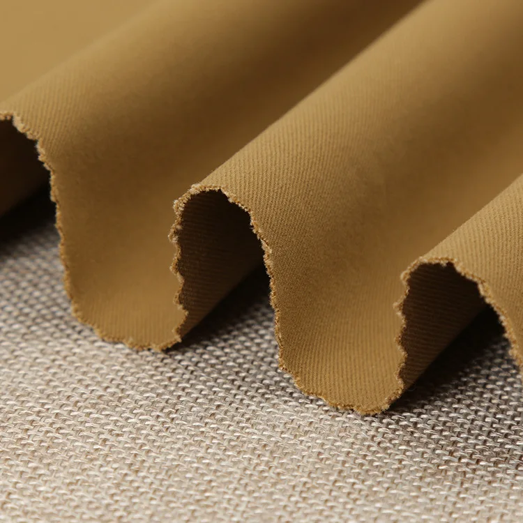  20*16+70D hot sale peach khaki 97% cotton 3% spandex stretch woven fabric for