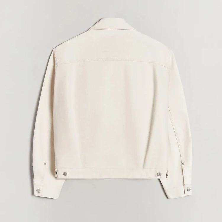 Custom button up classic patch pockets 100% canvas trucker jacket boxy fit workwear casual jackets