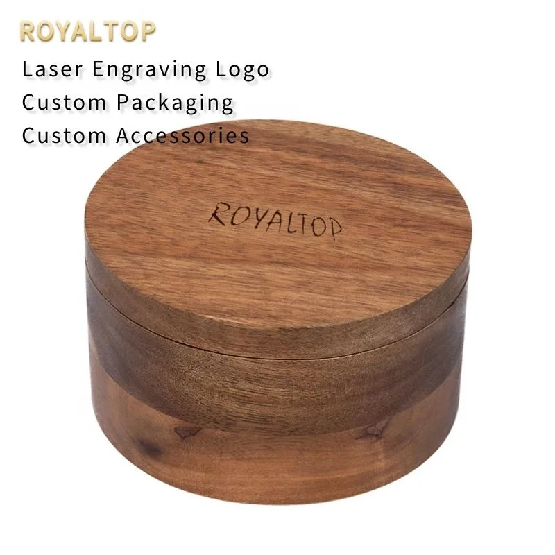 Spice Condiment Holder Wooden Spice Box 2 Compartment Salt and Pepper Cellar Wood Spice Bowls With Lid & Spoon