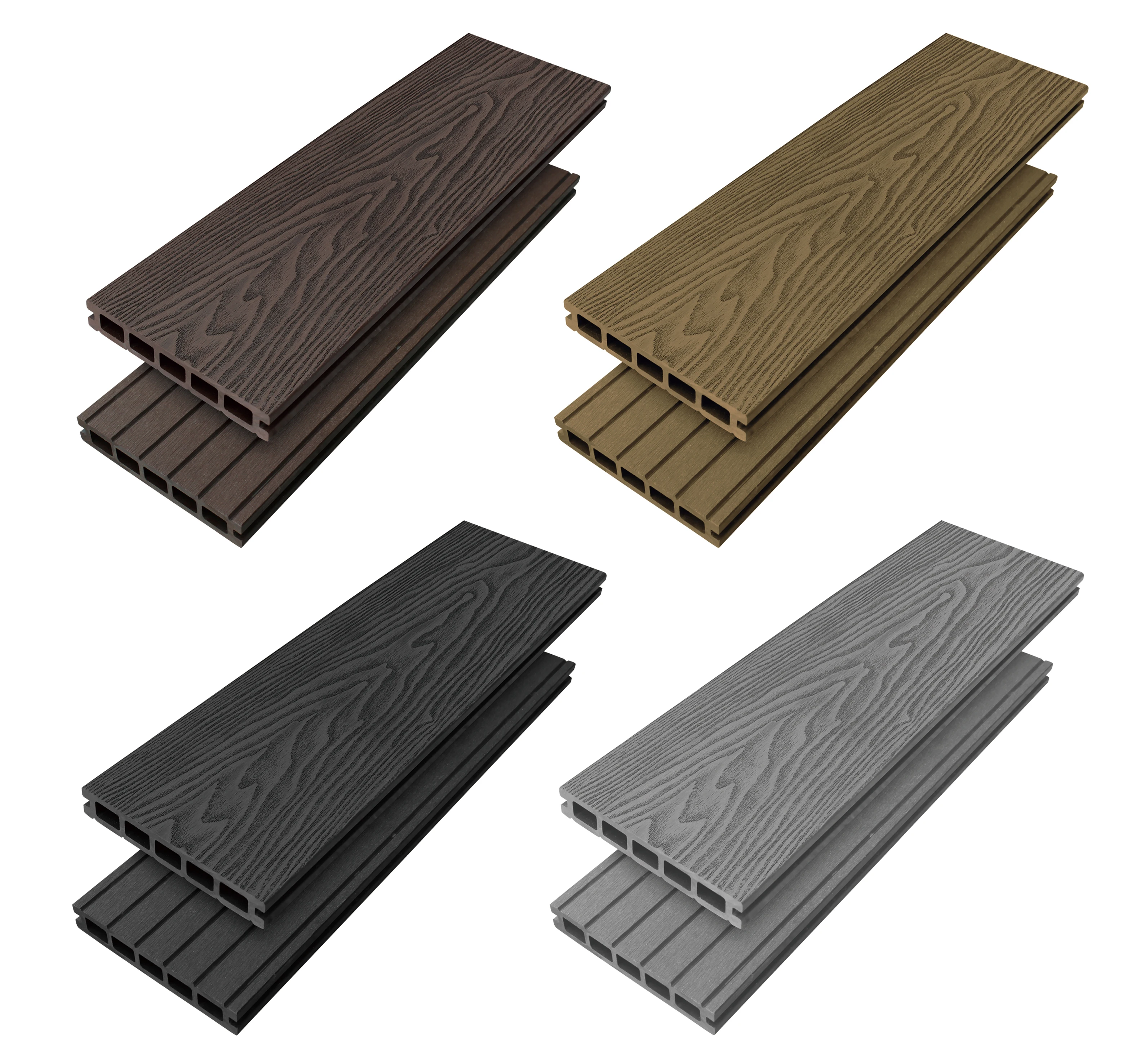 Экологичный 3D рельефный пол для террасы Композитный пластиковый настил с глубоким деревом