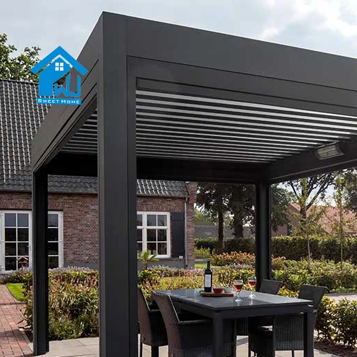 New design retractable waterproof balcony roof automatic aluminium pergola with rain sensor