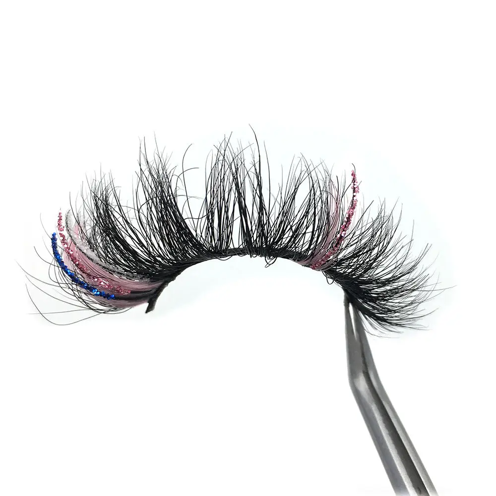 New style 20-25MM color 3d mink lashes premium  Party Style False Eye Lashes Colorful Handmade coloful Eyelashes